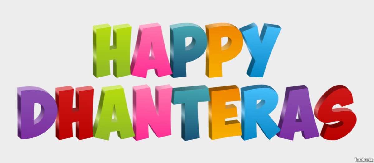 Happy Dhanteras Effetto testo