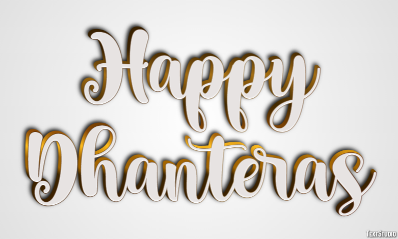 Happy Dhanteras Effetto testo