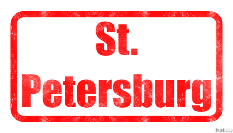 St. Petersburg Efeito de texto
