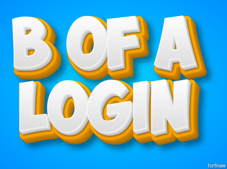 B Of A Login Effetto testo