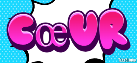 Cœur Efeito de texto