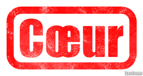 Cœur Efeito de texto