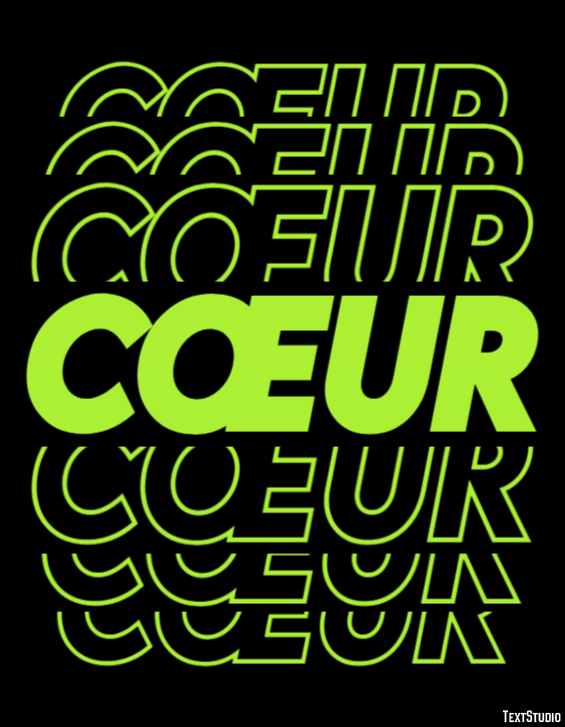 Cœur Efeito de texto