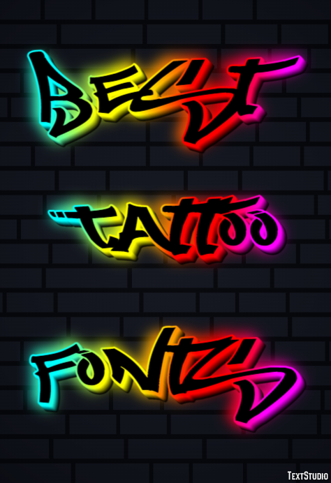 Best Tattoo Fonts Effetto testo