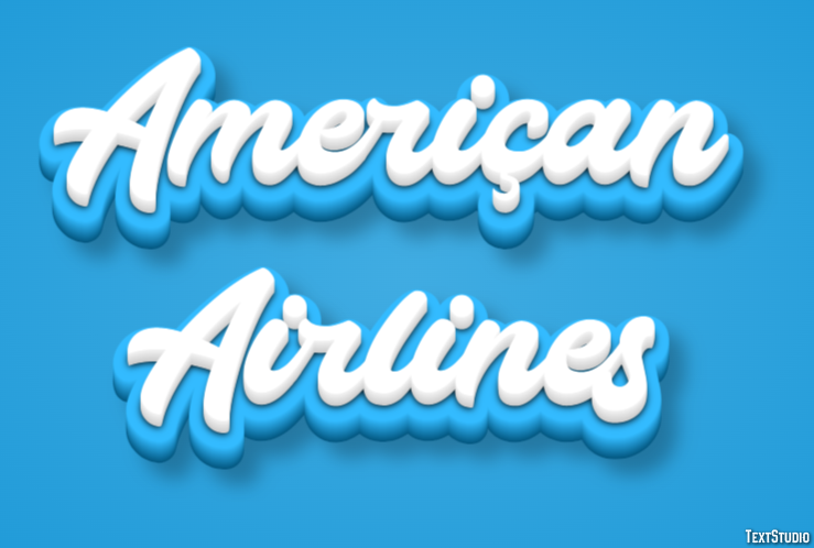 Ameriçan Airlines Metin Efekti