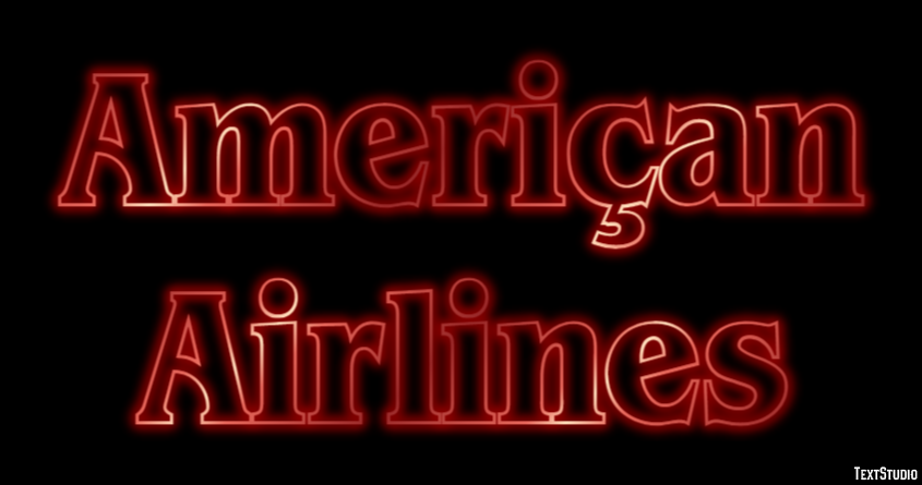 Ameriçan Airlines Effetto testo