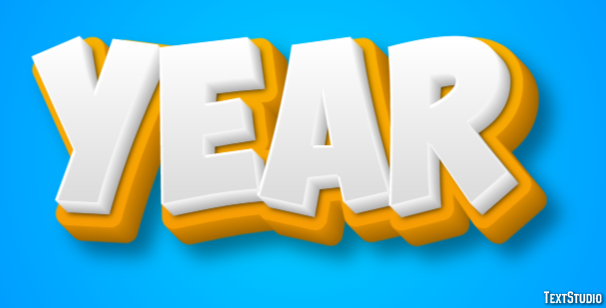 Year Эффект текста