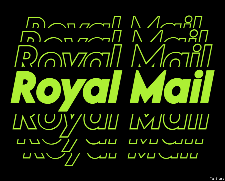 Royal Mail Tekst effect