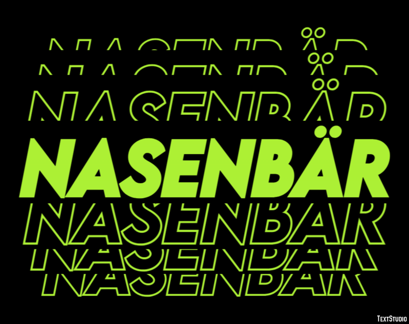 Nasenbär Texteffekt