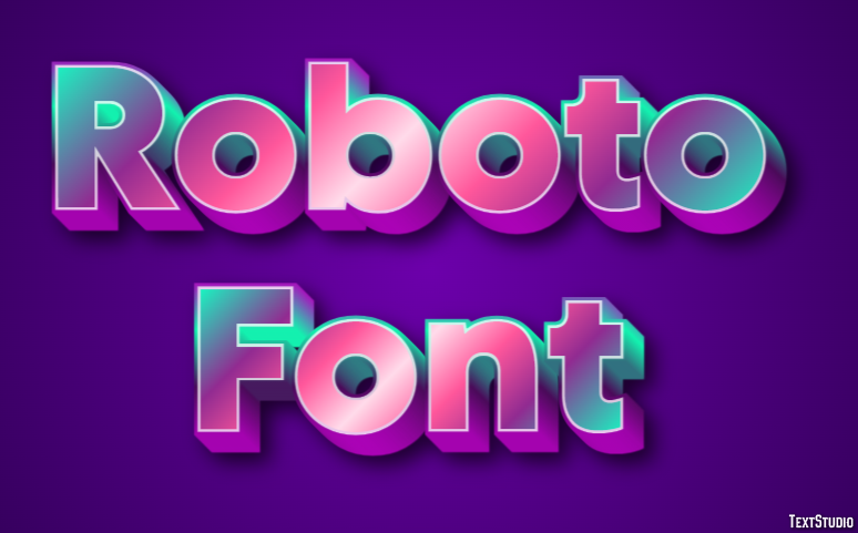 Roboto Font Text Effect