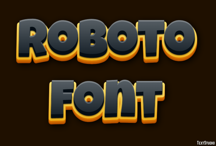 Roboto Font Text Effect