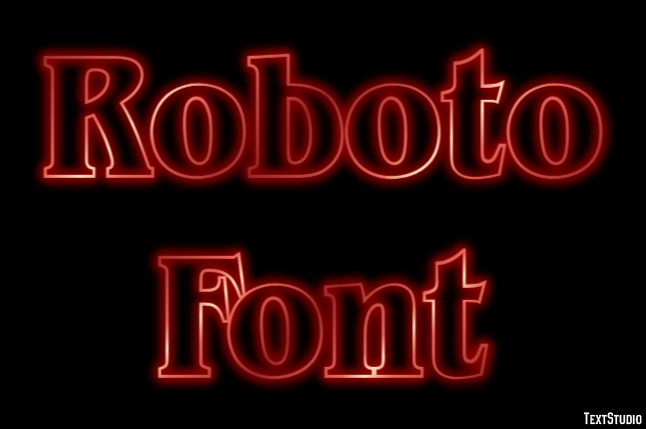 Roboto Font Text Effect
