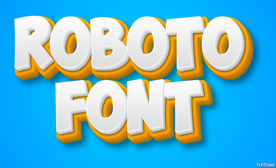 Roboto Font Text Effect