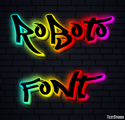 Roboto Font Text Effect