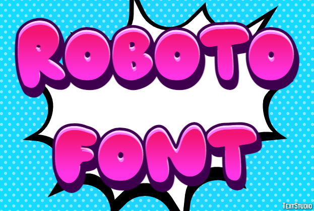 Roboto Font Text Effect