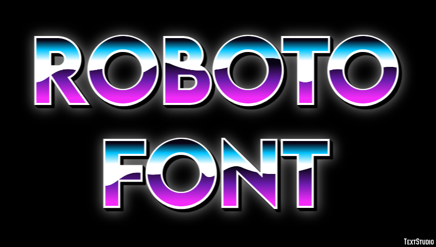 Roboto Font Text Effect