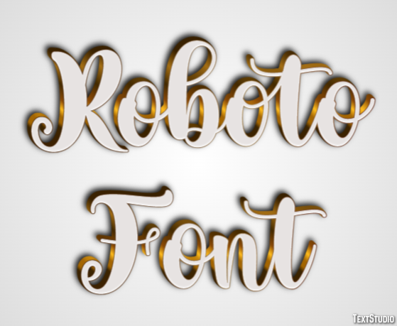Roboto Font Text Effect
