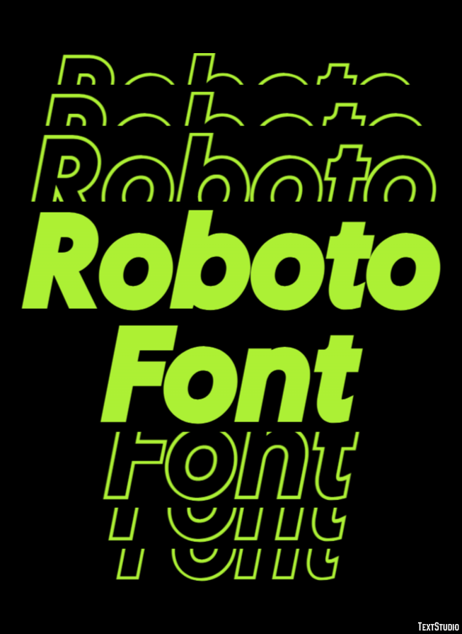 Roboto Font Text Effect