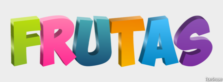 Frutas Efeito de texto