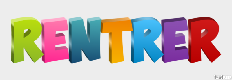 Rentrer Effet de texte