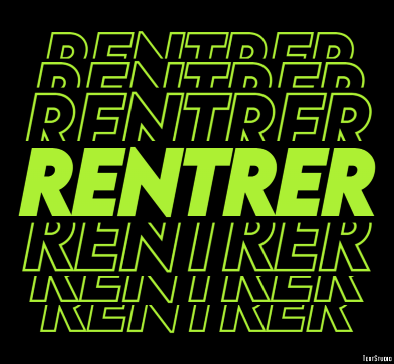 Rentrer Effet de texte