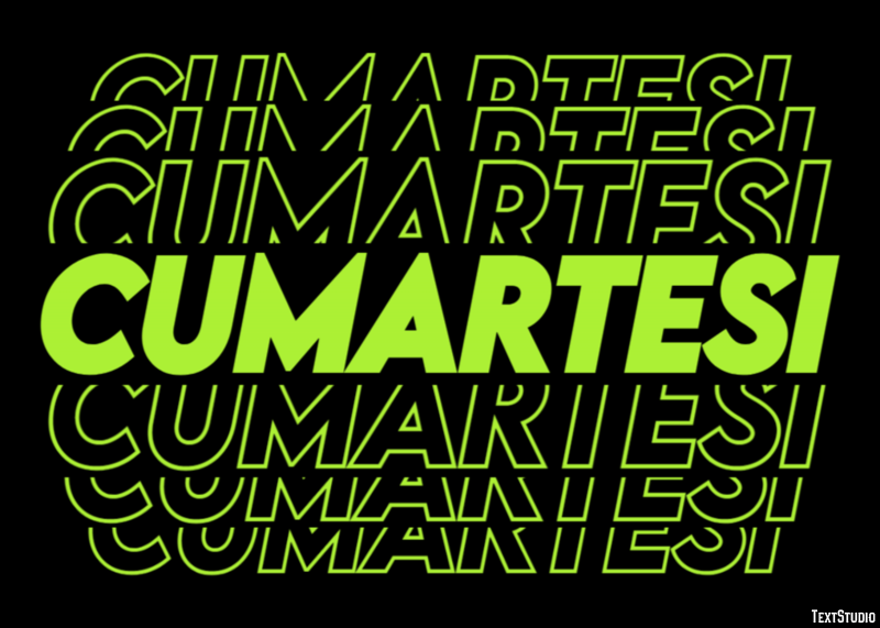 Cumartesi Efeito de texto