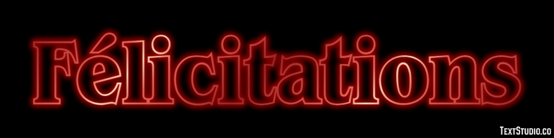 Félicitations Effet de Texte