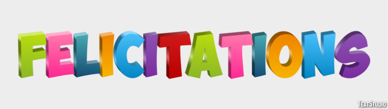 Félicitations Effet de Texte