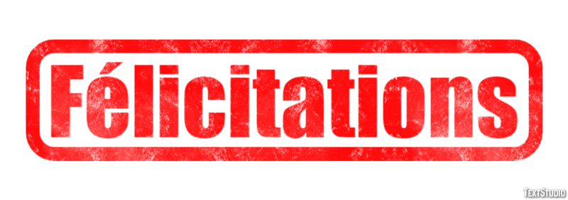 Félicitations Effet de Texte