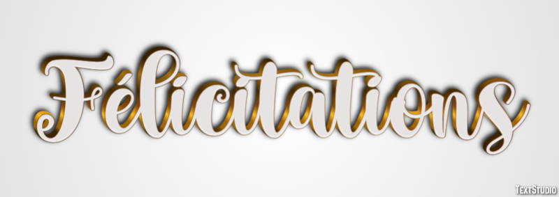 Félicitations Effetto testo