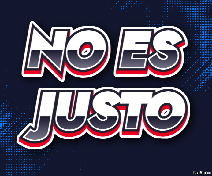 No es justo Efecto de texto