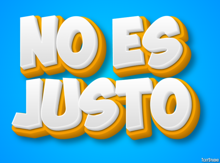 No es justo Efecto de Texto