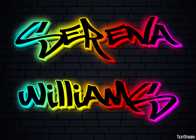 Serena Williams Text effect