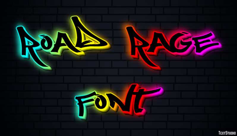 Road Rage Font Efecto de Texto