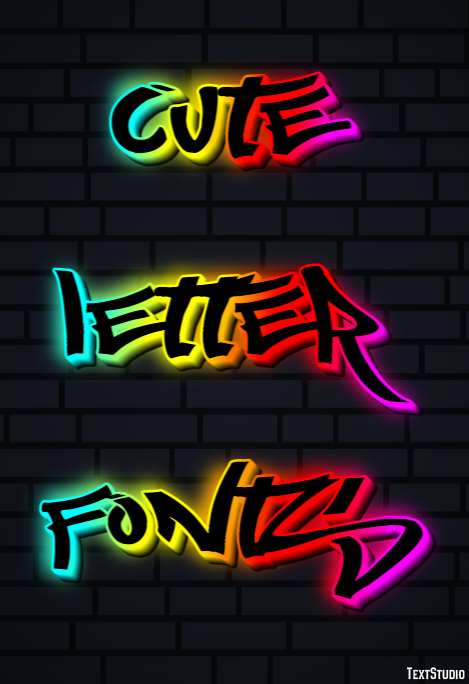 Cute Letter Fonts テキスト効果
