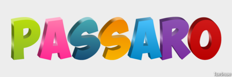 Pássaro テキスト効果