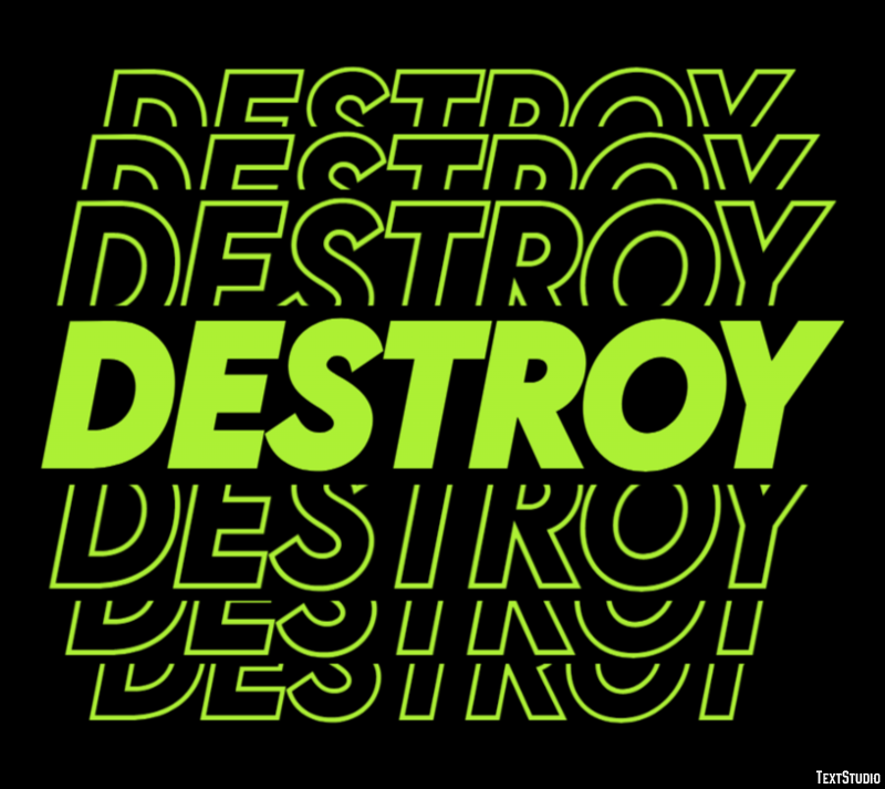 Destroy Эффект текста