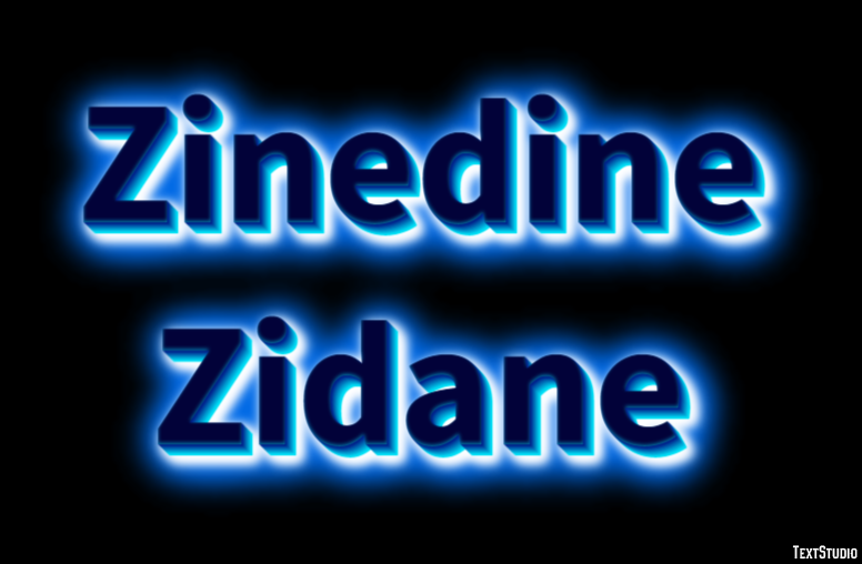 Zinedine Zidane Efeito de texto