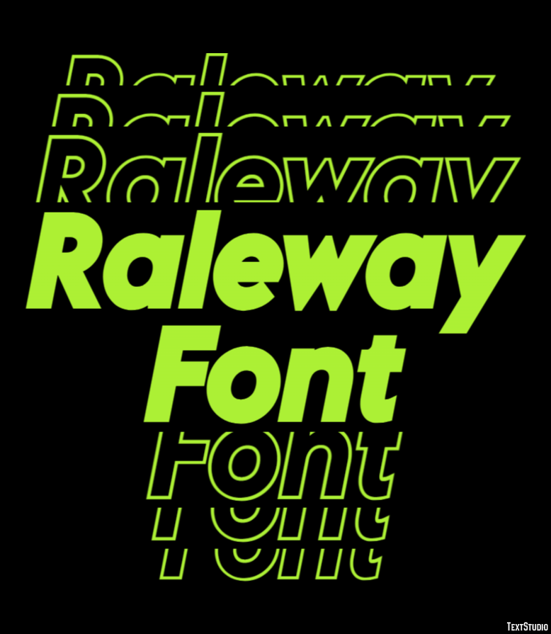 Raleway Font Efekt tekstowy