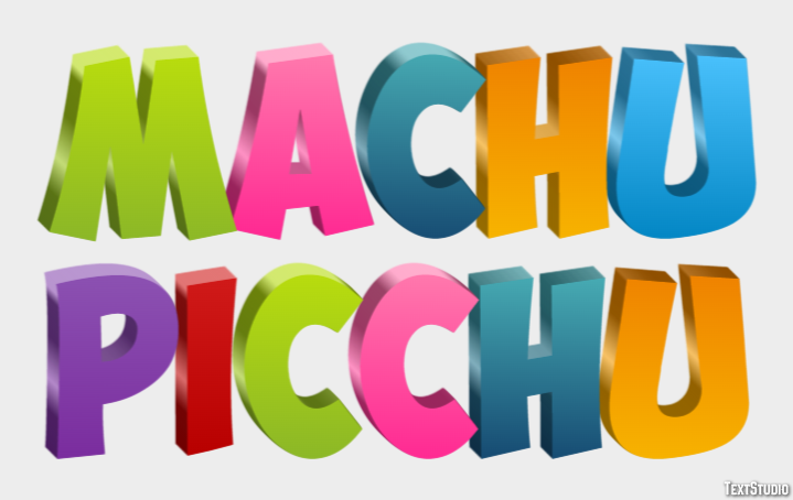 Machu Picchu Texteffekt