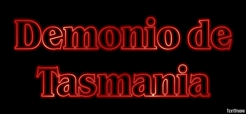 Demonio de Tasmania Efecto de Texto