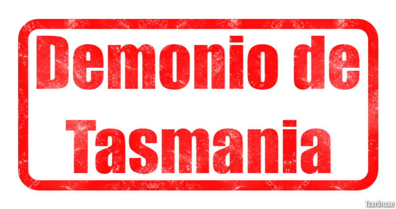 Demonio de Tasmania Efecto de texto