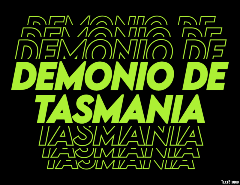 Demonio de Tasmania Efecto de texto