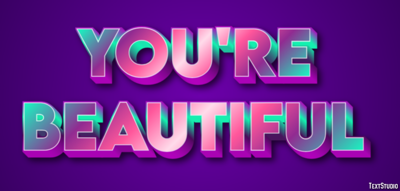 You're Beautiful Effetto testo