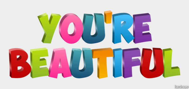 You're Beautiful Effetto testo