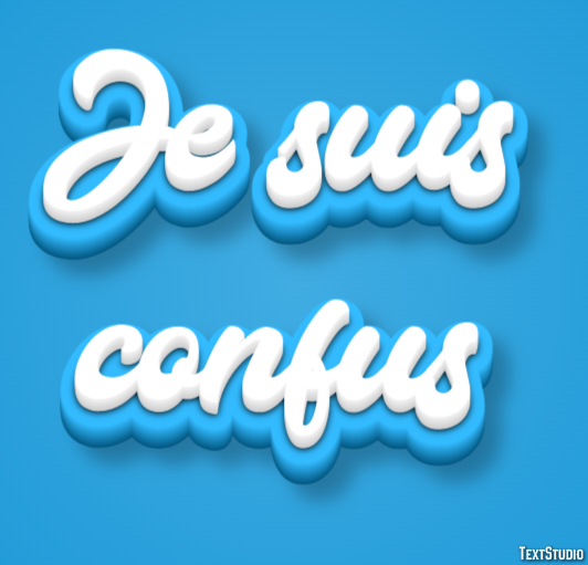 Je suis confus Effet de texte