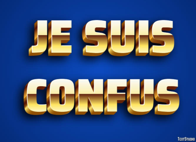 Je suis confus Effet de texte