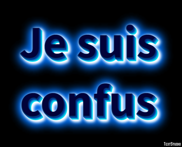 Je suis confus Effet de texte