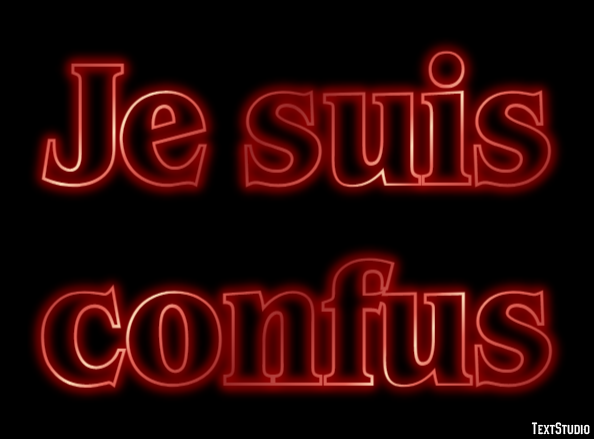 Je suis confus Effet de texte