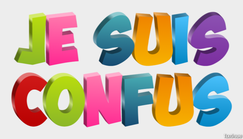 Je suis confus Effet de Texte